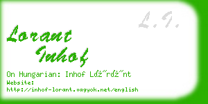 lorant inhof business card